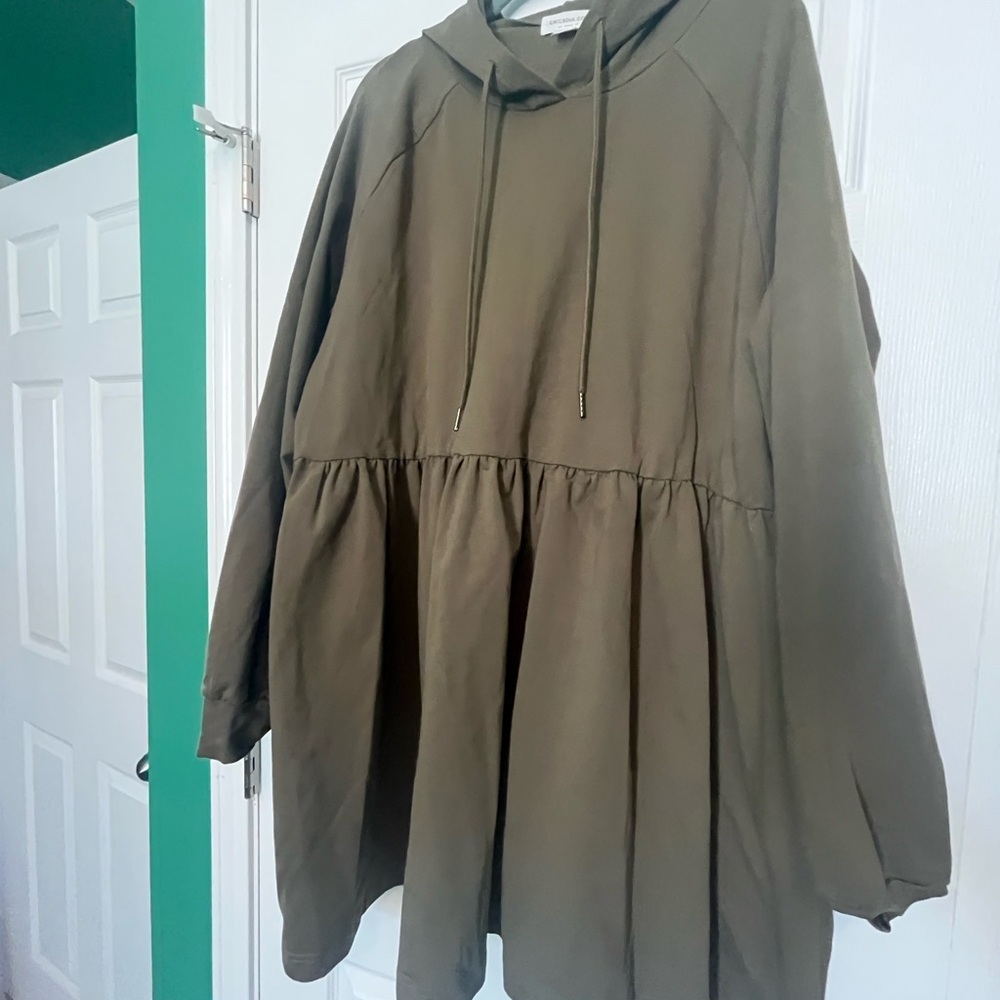 Chic Soul Olive Hooded Dress